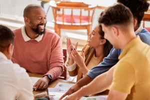 coworkers collaborating at their office